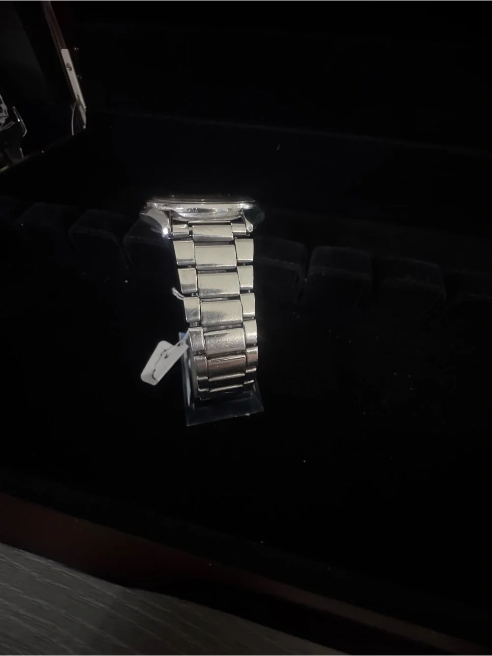 Seiko Black Dial Silver-Tone Automatic Wristwatch
